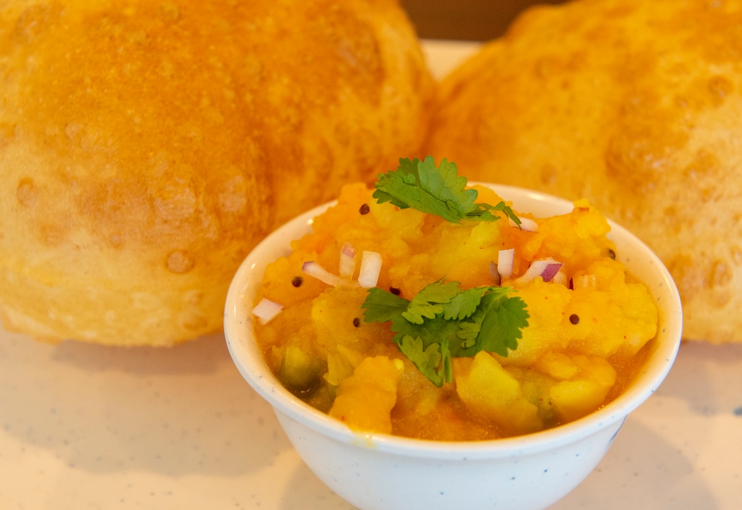 (Rick Egan  |  The Salt Lake Tribune)      Poori Masala, a spicy potato stew served with deep-fried bread (poori), at Sri Balaji Caffe, a new vegetarian restaurant that specializes in Indian Street Food in West Jordan. Thursday, Jan. 3, 2019.