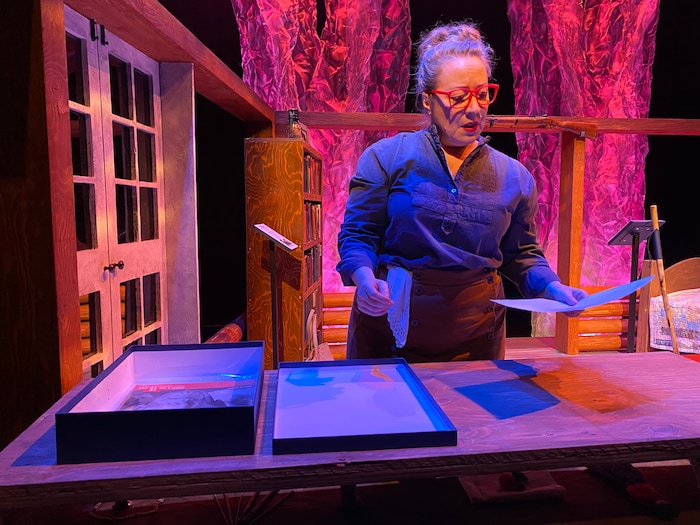 (Photo  courtesy of Plan B Theatre) April Fossen plays six different roles in Jenifer Nii's new play "The Audacity."