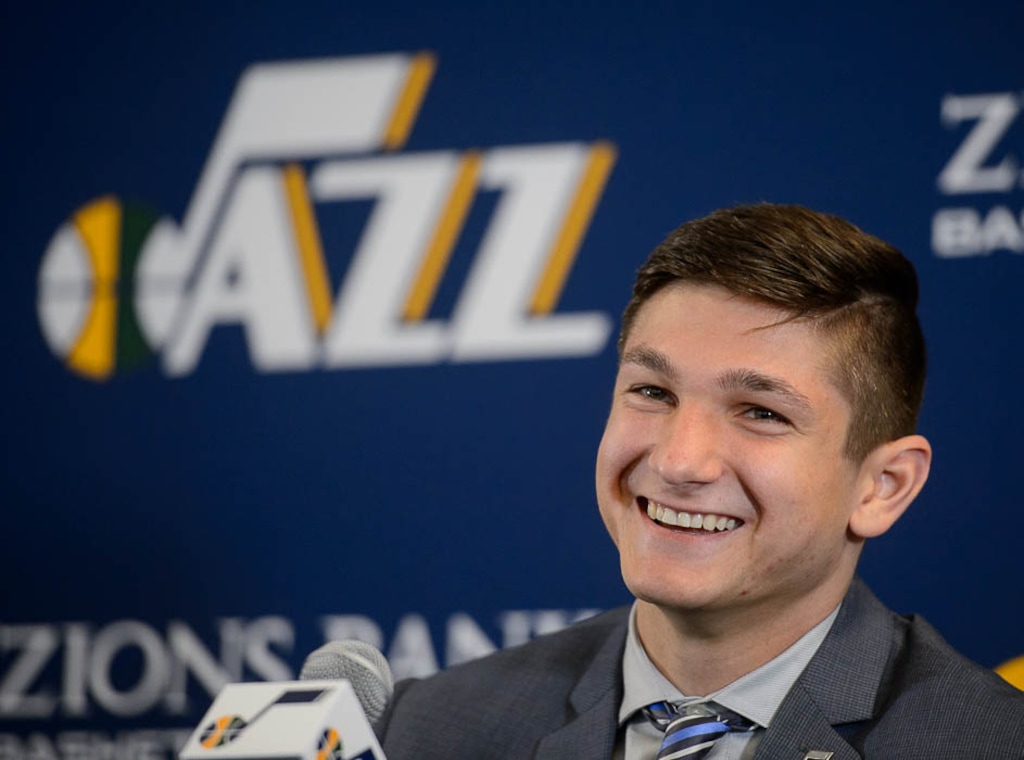 (Trent Nelson | The Salt Lake Tribune)The Utah Jazz introduce their top draft pick Grayson Allen in Salt Lake City, Wednesday June 27, 2018.