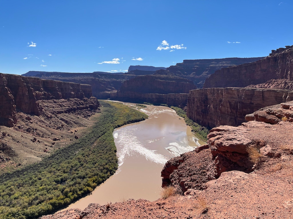 (David Marston | Writers on the Range)

The Green River seen from White Rim Trail, Canyonlands National Park, near Moab, October, 2022