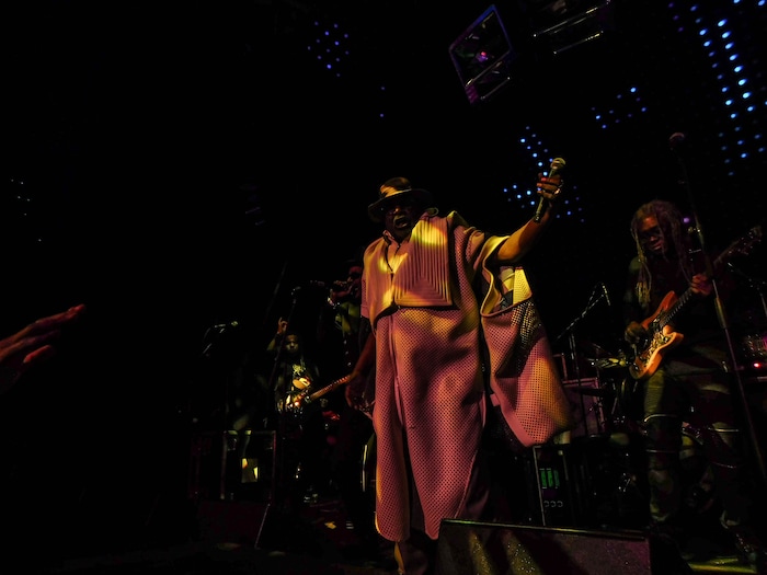 (Erin Alberty | The Salt Lake Tribune) George Clinton and Parliament Funkadelic perform for Outdoor Retailer show attendees at a party Jan. 25, 2018 in the Temple Nightclub in Denver.