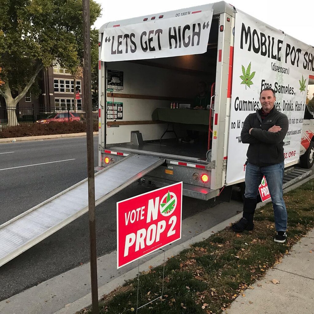 (Courtesy | Truth About Proposition 2) A "mobile pot shop" used by opponents of the medical marijuana initiative to educate high school students about the dangers of marijuana is pictured here at West High School on Thursday, Oct. 25. They don't really have or distribute cannabis.
