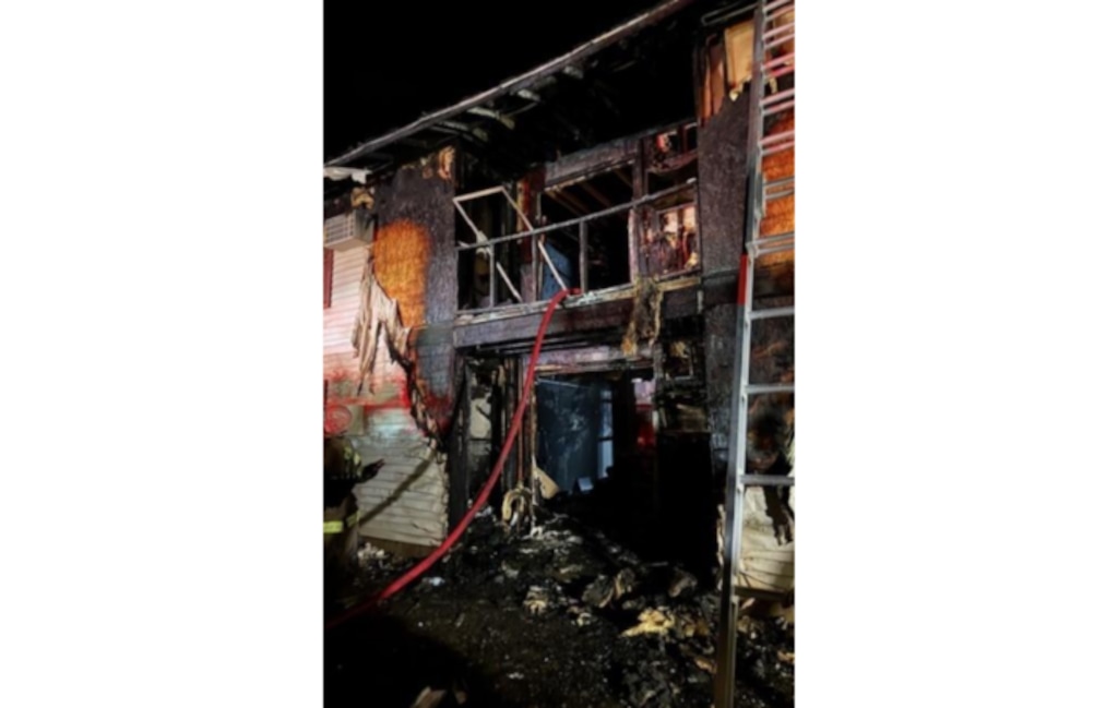 (Ogden Fire Department) The middle townhome of a unit was largely consumed by an Aug. 19 fire in Ogden, according to the city's fire department.