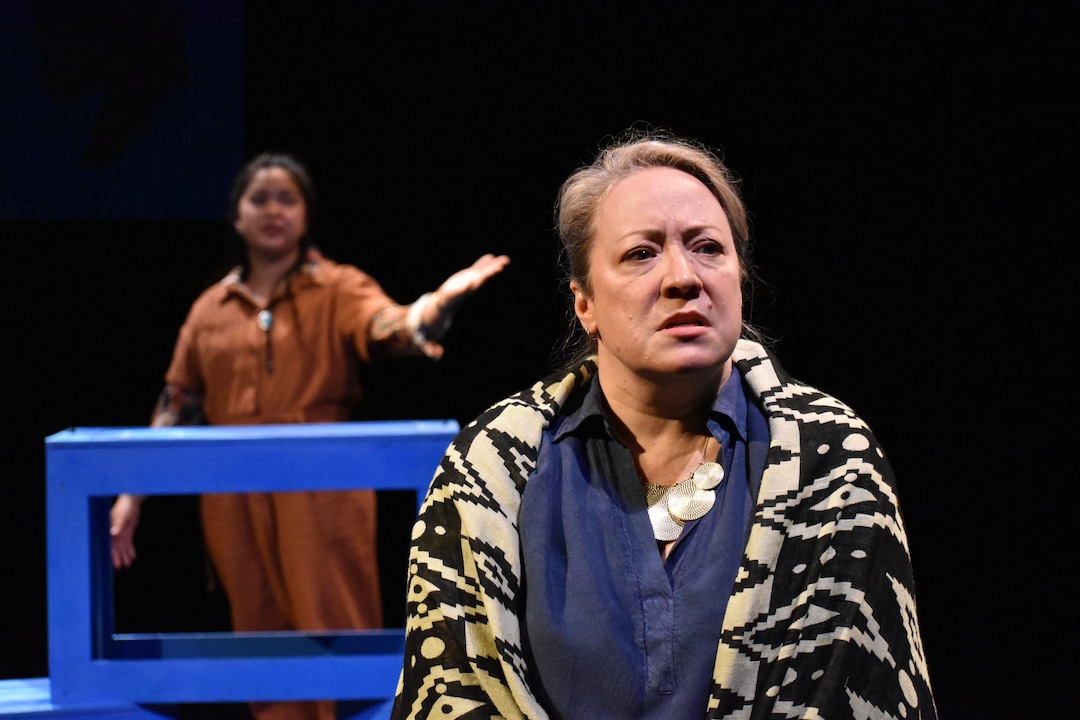 (Sharah Meservy  |  Plan-B Theatre) Joy Asiado, left, and April Fossen are in the cast of Melissa Leilani Larsons's play "Mestiza, or Mixed," playing June 9-19, 2022, at the Rose Wagner Performing Arts Center in Salt Lake City, produced by Plan-B Theatre.
