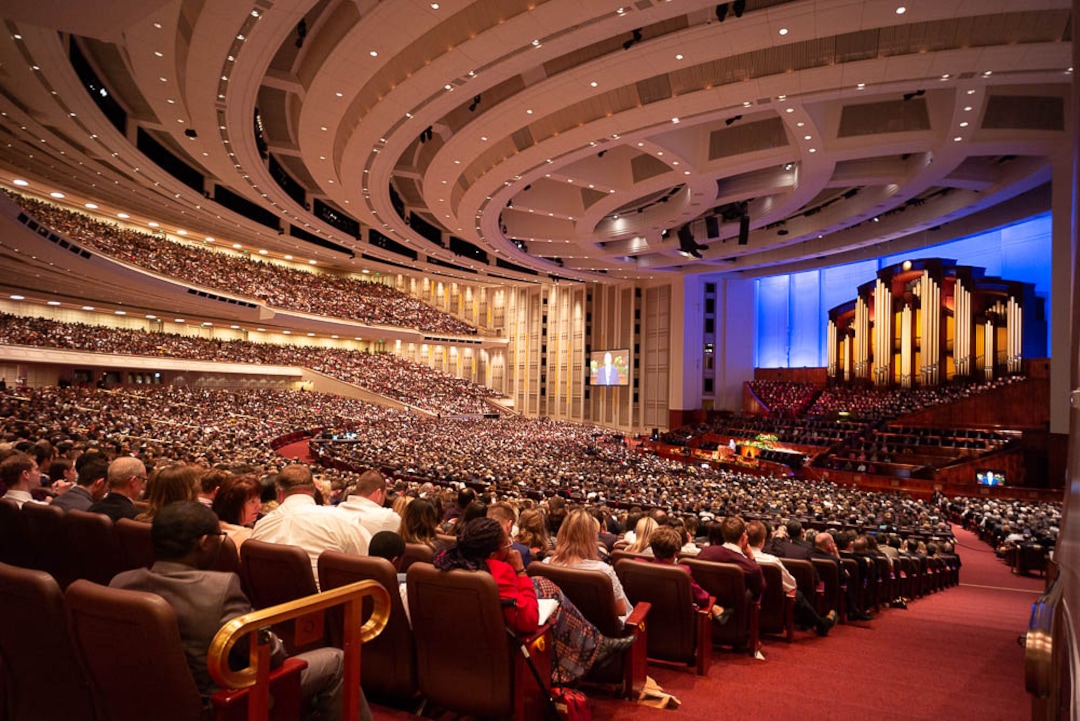 (Trent Nelson  |  The Salt Lake Tribune)  The morning session of the189th Annual General Conference of The Church of Jesus Christ of Latter-day Saints in Salt Lake City on Sunday April 7, 2019.