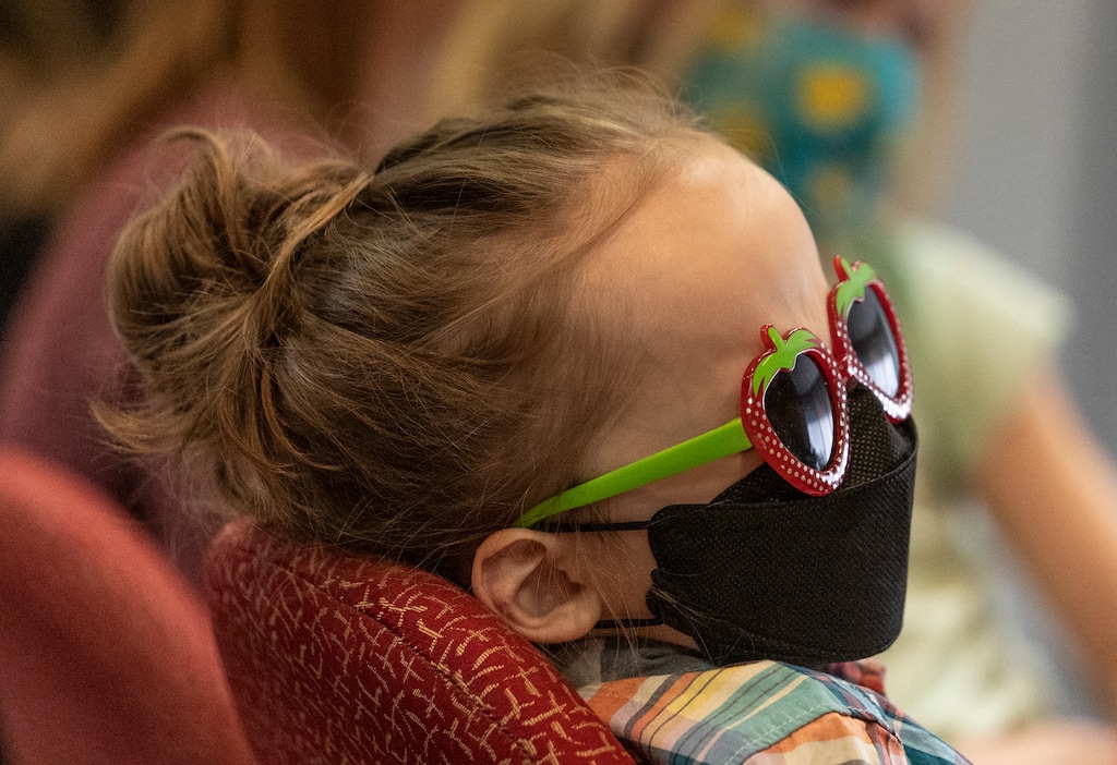 (Leah Hogsten | The Salt Lake Tribune) Ezra Weitz, has acute asthma, for which he has been hospitalized, as well as hemophilia, which causes his blood to not clot properly. His mother Ashley Weitz, a plaintiff in the lawsuit worries that sending her 7-year-old to school surrounded by kids not required to wear masks, will mean certain sickness. Weitz and other Utah parents are suing the state for its ban on school districts enacting their own mask mandates which they say leaves their kids unnecessarily unprotected and at-risk from COVID-19 in the classroom, Aug. 23, 2021.