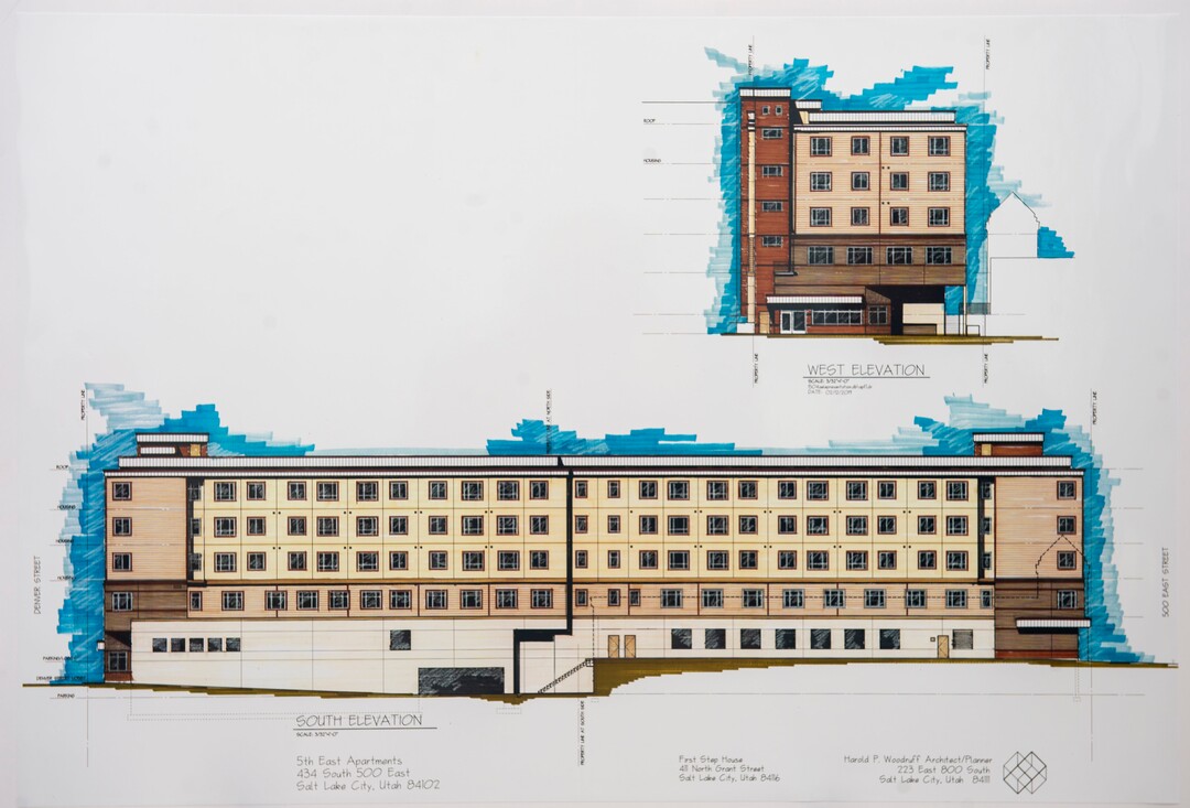 (Rick Egan  |  The Salt Lake Tribune)    Artists renderings of the latest phase of the First Step House Recovery Campus, at 440 South 500 East in Salt Lake City. Friday, March 1, 2019.