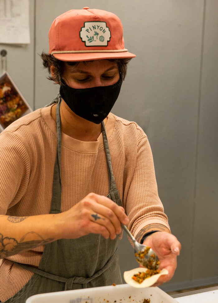 (Rick Egan | The Salt Lake Tribune) Ruby Jones makes Gyoza for one of their "Travel Inspired" meals at The Blended Table, on Wednesday, Dec. 2, 2020.