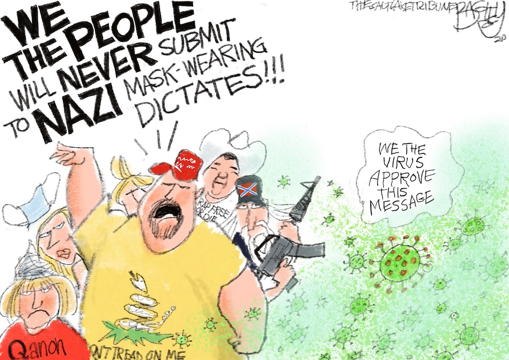 (Pat Bagley | The Salt Lake Tribune) This cartoon, titled "Utah Goes Viral" appears in The Salt Lake Tribune on Sunday, June 28, 2020.