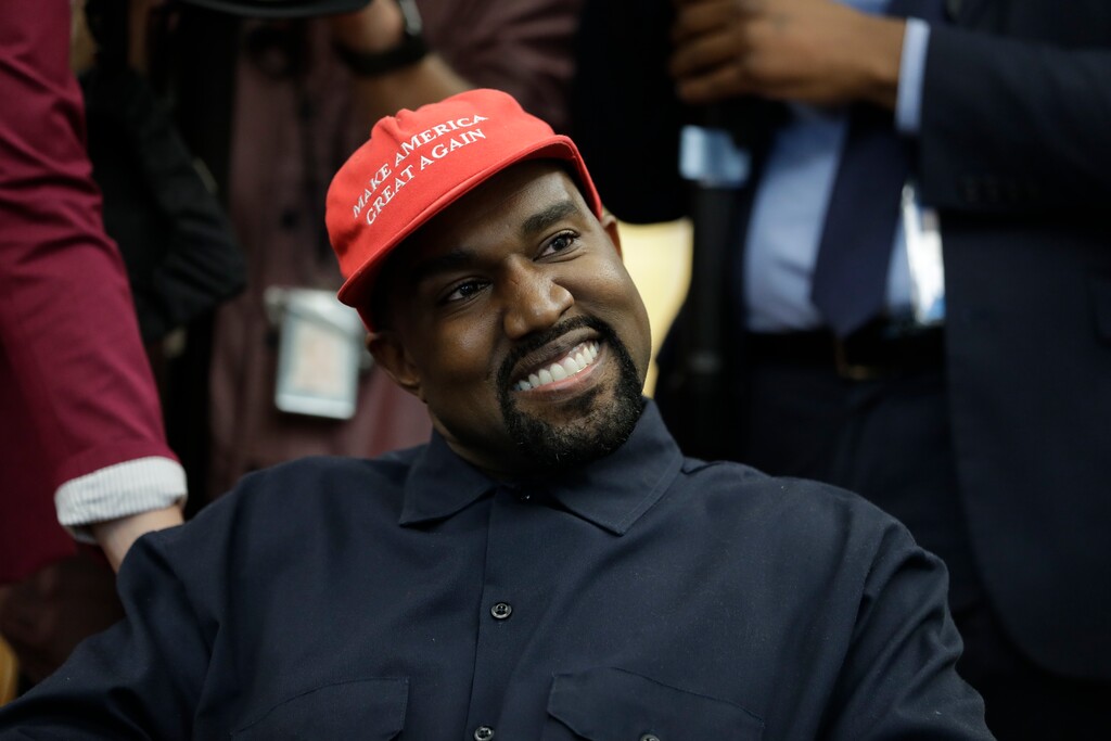 (AP Photo/Evan Vucci, File)

Rapper Kanye West wears a Make America Great again hat during a meeting with President Donald Trump in the Oval Office of the White House in Washington on Oct. 11, 2018. West says he is no longer a Trump supporter.