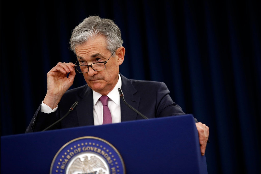 Federal Reserve Board Chair Jerome Powell speaks at a news conference following a two-day meeting of the Federal Open Market Committee, Wednesday, May 1, 2019, in Washington. (AP Photo/Patrick Semansky)