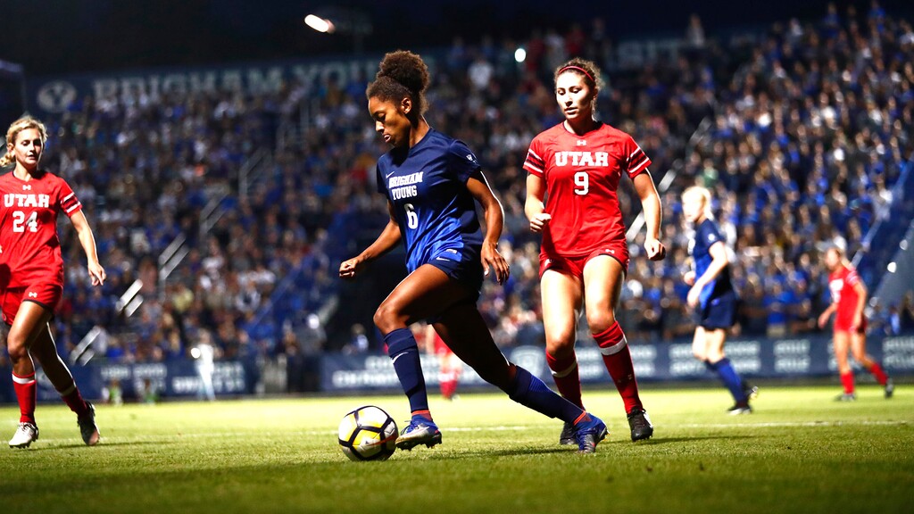 Nadia Gomes scored the lone goal for BYU on Friday night in a 1-1 draw with rival Utah in Provo. Photo courtesy of BYU
