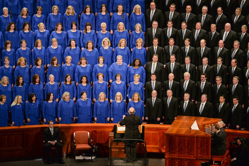 (Chris Samuels | The Salt Lake Tribune) The Tabernacle Choir at Temple Square, shown at April's General Conference, is seeking to diversify its ranks for the spring gathering in 2023.