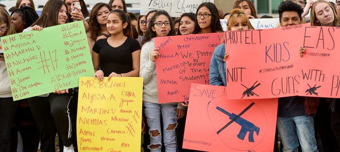 (Leah Hogsten  |  The Salt Lake Tribune) Students at East High School held moments of silence and called for change in the form of registering to vote. Exactly one month after 17 people were killed at Marjory Stoneman Douglas High School in Parkland, survivors of the massacre joined tens of thousands of students across the United States by walking out of school, Wednesday, March 14, 2018. 