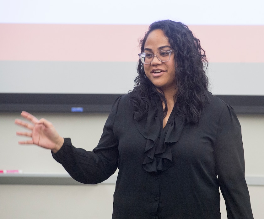 (Rick Egan  |  The Salt Lake Tribune)   The mayor's new diversity director, Moana Uluave-Hafoka attends the Poplar Grove community council meeting, Wednesday, January 24, 2018.