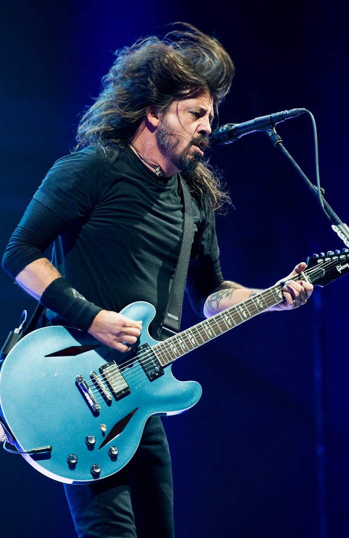 (Leah Hogsten  |  The Salt Lake Tribune)  The Foo Fighters rock the crowd at Vivint Smart Home Arena to debut their latest studio album, "Concrete and Gold" in Salt Lake City, December 12, 2017.
