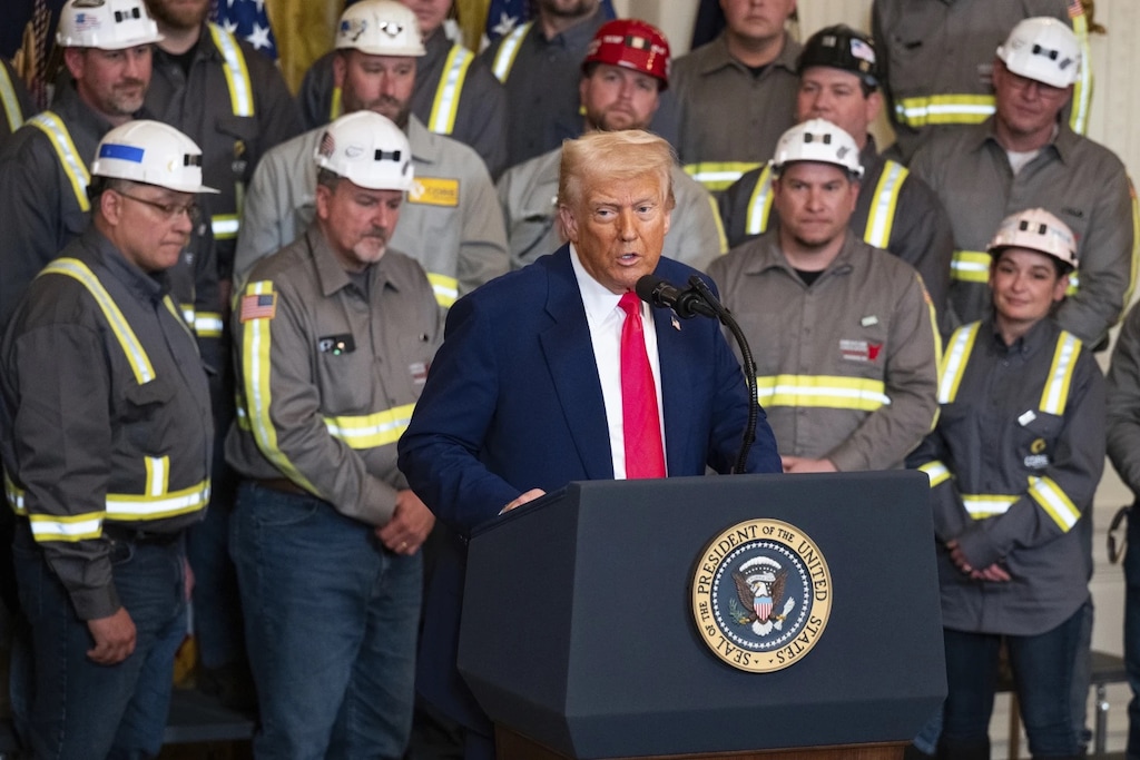 (Annabelle Gordon | Sipa USA via The Associated Press) President Donald Trump signed executive orders slated to ease coal regulations and promote coal energy production.