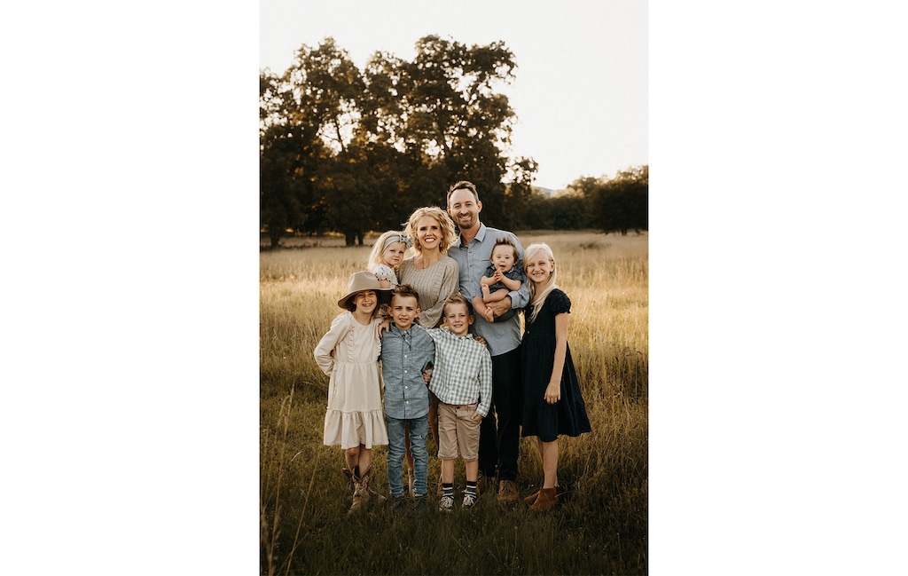(Megan Baumgartner) Megan Baumgartner, her husband and their six children.
