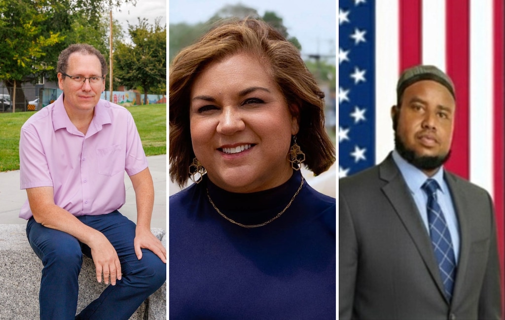 Candidates for Salt Lake City Council District 1, from left: Stephen Otterstrom; Victoria Petro and Yussuf Abdi.