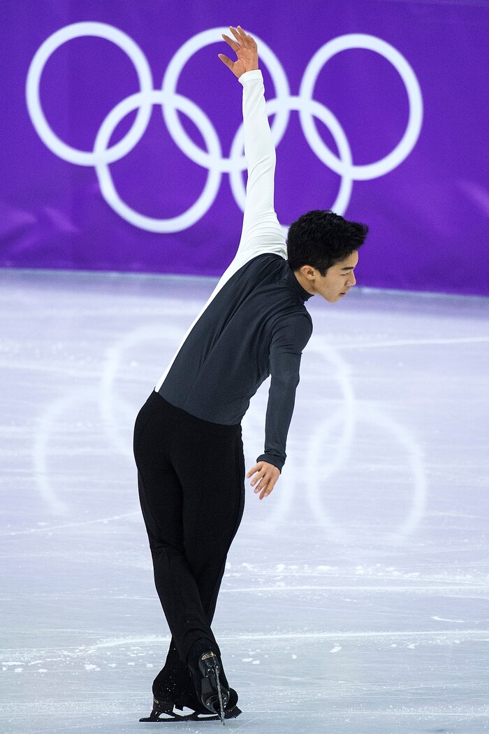 (Chris Detrick  |  The Salt Lake Tribune)  Salt Lake City's Nathan Chen competes in the Men Single Skating Short Program at Gangneung Ice Arena during the Pyeongchang 2018 Winter Olympics Friday, Feb. 16, 2018. Chen finished with a score of 82.27.
