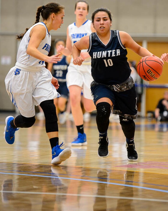 (Trent Nelson | The Salt Lake Tribune)  Hunter's Gabbreilla Cuevas (10) as Hunter faces Fremont in the 6A High School Girls' Basketball Tournament at SLCC in Taylorsville, Tuesday Feb. 20, 2018.