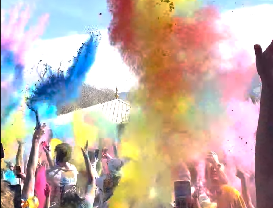 (Dylan Eubank | The Salt Lake Tribune) Utahns celebrate the Holi Festival of Colors at the Krishna temple in Spanish Fork.