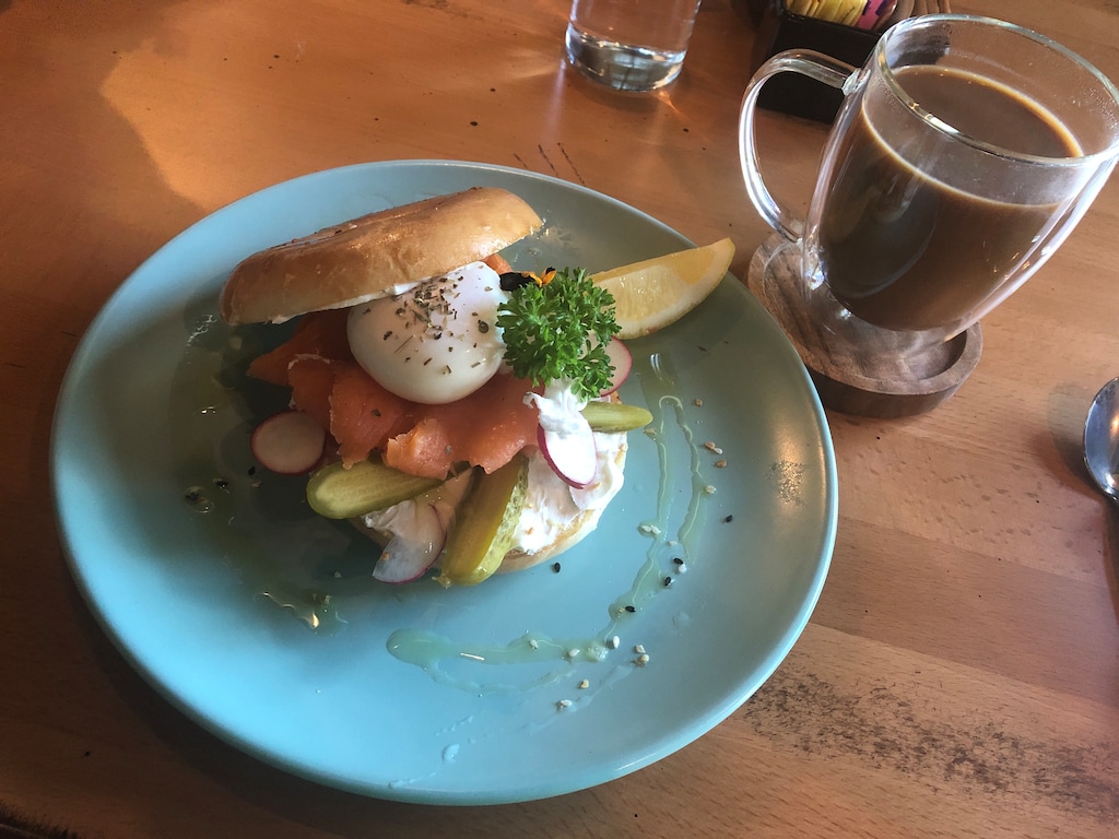 (Kolbie Peterson | The Salt Lake Tribune) The salmon bagel from Early Owl, pictured on Sunday, June 30, 2024.