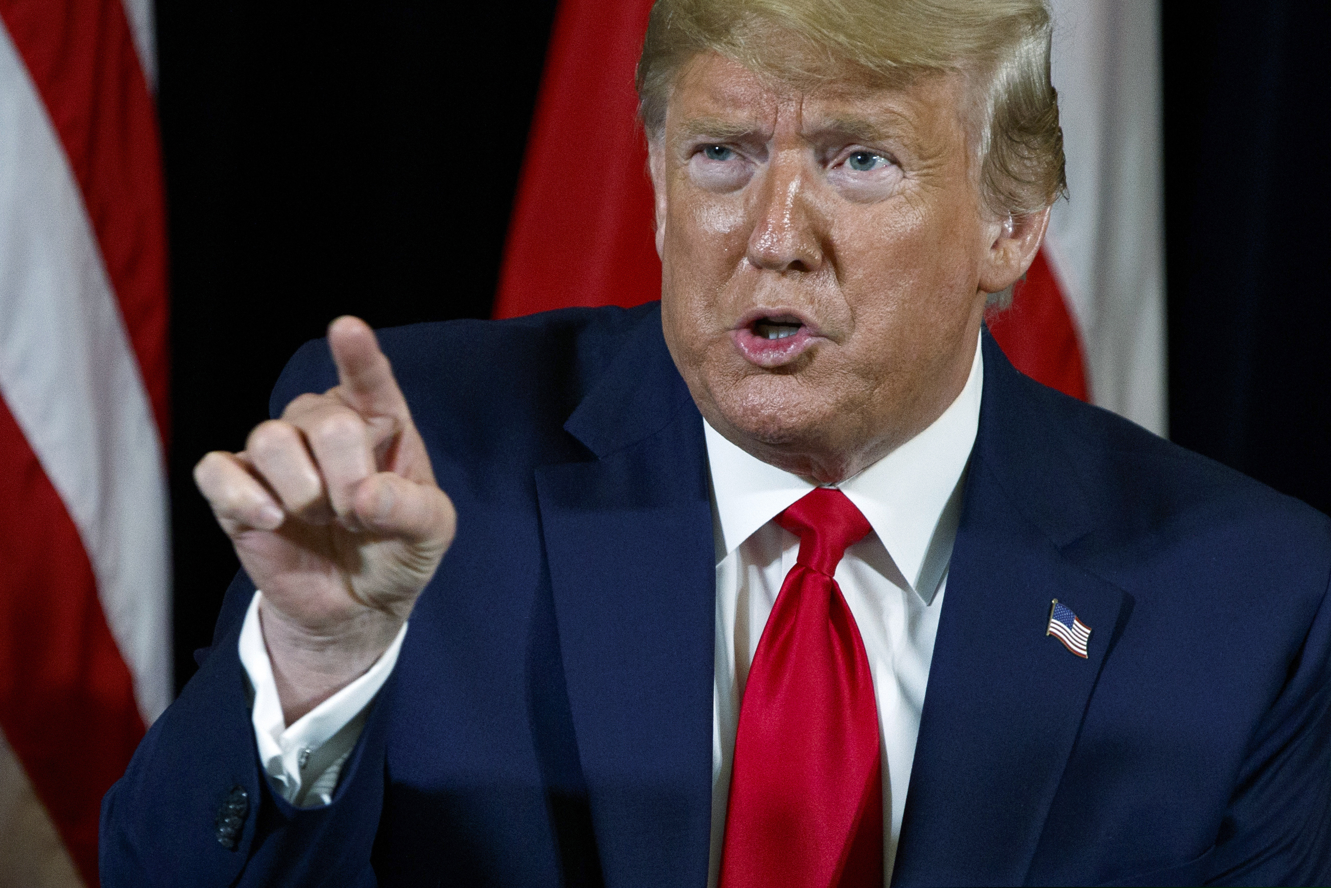 (Evan Vucci | AP file photo) President Donald Trump speaks during a meeting at the InterContinental Barclay hotel during the United Nations General Assembly, Monday, Sept. 23, 2019, in New York. The conversation between Trump and Ukraine’s president is just one piece of the whistleblower’s overall complaint — made in mid-August — which followed Trump’s July 25 call.