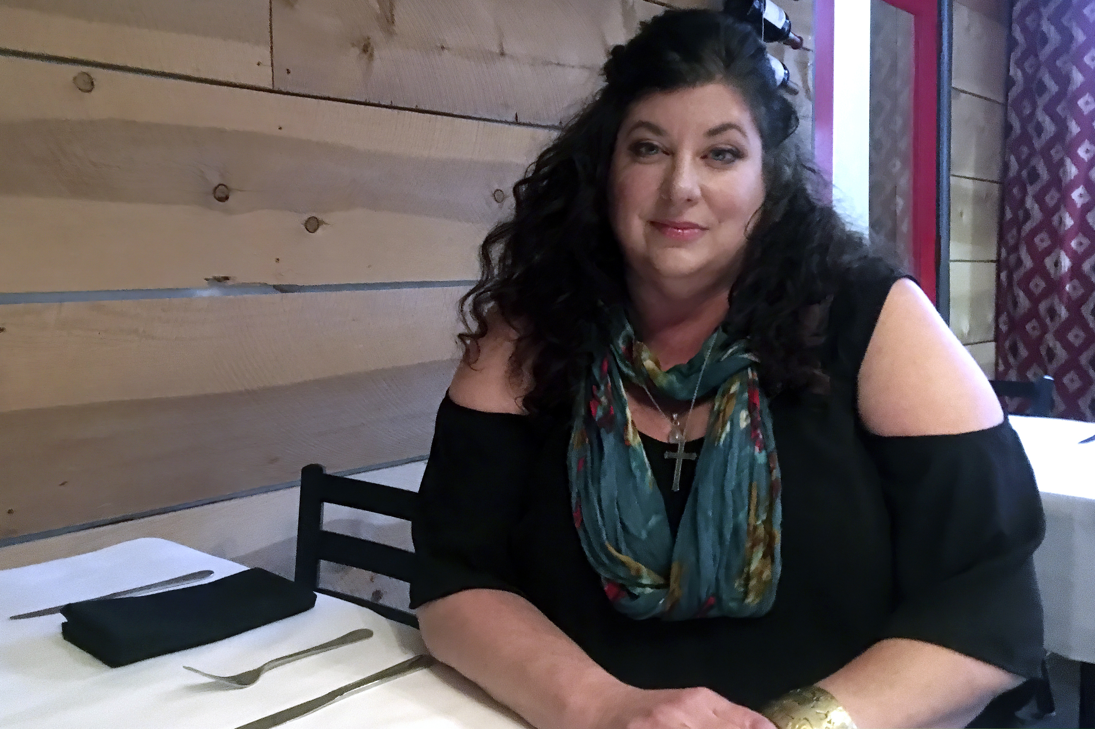 In this April 4, 2019, photo Tara Reade poses for a photo during an interview with The Associated Press in Nevada City, Calif. (AP Photo/Donald Thompson)