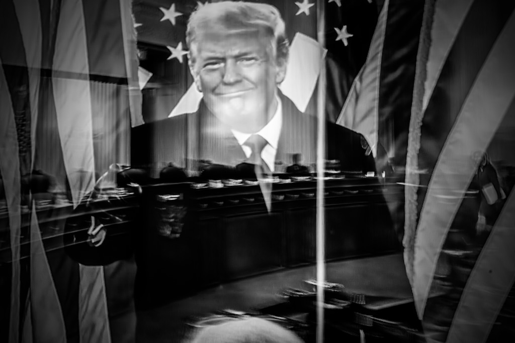 (Mark Peterson | The New York Times)
Footage of President Donald Trump speaking at the "Stop the Steal" rally in Washington on Jan. 6, 2021, is played during a House committee hearing investigating the attack on the Capitol, in Washington, June 9, 2022. "Like many people, I expected the worst from the Jan. 6 committee: long, droning speeches, grandstanding by posturing politicians, lots of he-said-she-said," writes New York Times columnist Paul Krugman. "What we've gotten instead has been riveting and terrifying."