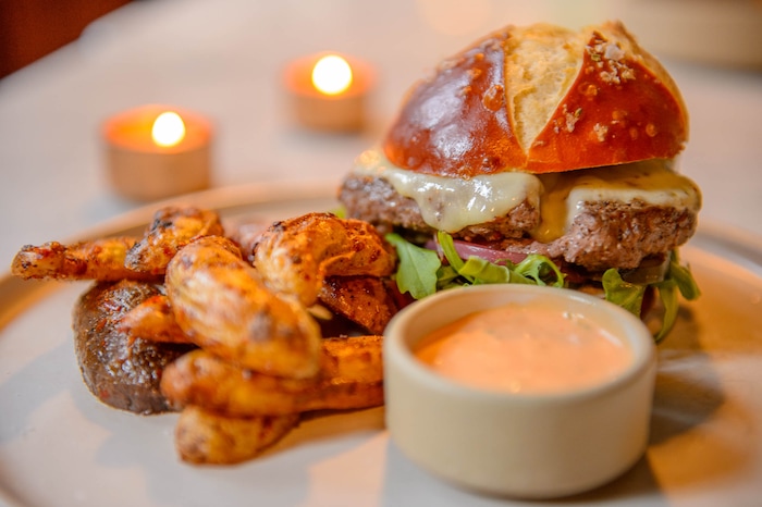 (Trent Nelson  |  The Salt Lake Tribune)Canyon Burger at Emigration Brewing, a new pizza and small plates restaurant in Salt Lake City's Emigration Canyon, on Tuesday Dec. 10, 2019.