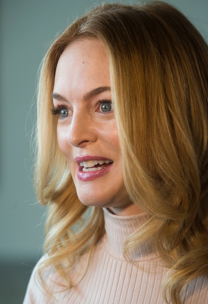 (Rick Egan  |  The Salt Lake Tribune)    Featured guest Heather Graham, on the red carpet at the 2018 Sundance Film Festival Utah Women’s Leadership Celebration in Park City on Thursday, Jan. 25, 2018.