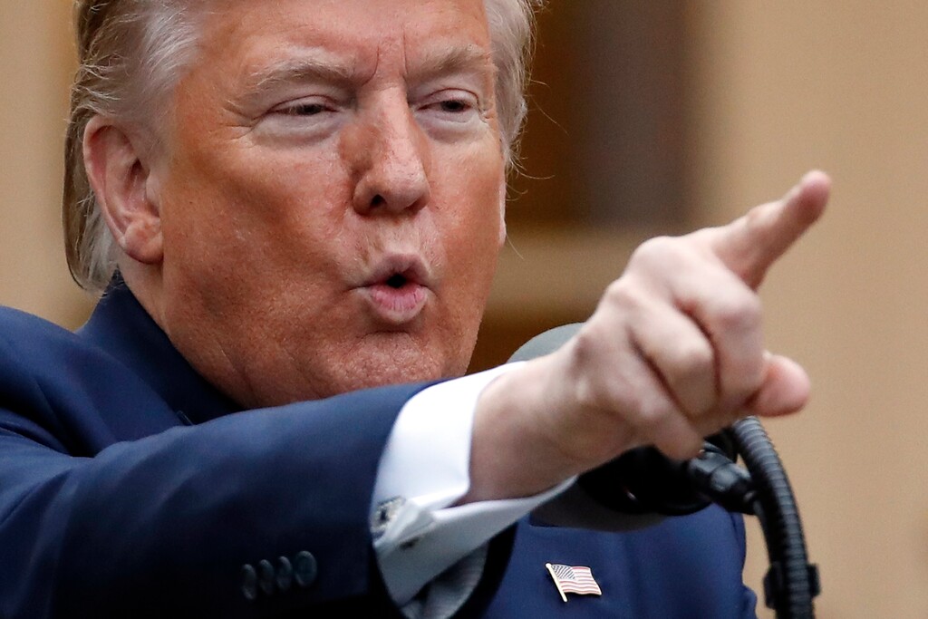 President Donald Trump speaks about the coronavirus in the Rose Garden of the White House, Tuesday, April 14, 2020, in Washington. (AP Photo/Alex Brandon)