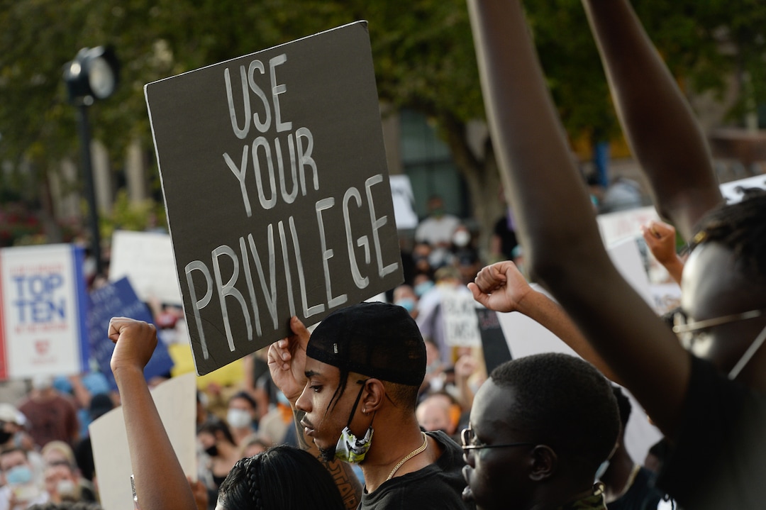 (Francisco Kjolseth  |  The Salt Lake Tribune) Demonstrators protesting against police brutality gather at the Park building at the University of Utah on Wednesday, June 3, 2020, in Salt Lake City, as the initially set 8 p.m. weeklong curfew was removed.