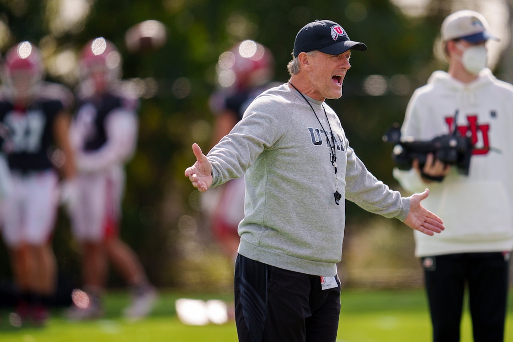 (Trent Nelson  |  The Salt Lake Tribune) Utah football coach Kyle Whittingham as the University of Utah football team practices for the Rose Bowl at Dignity Health Sports Park in Carson, Calif., on Tuesday, Dec. 28, 2021.