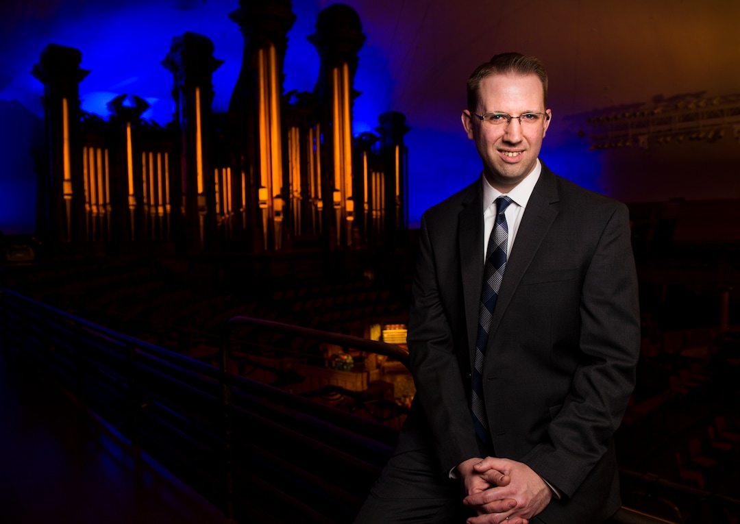 (Leah Hogsten  |  The Salt Lake Tribune) "This was a dream come true that I never thought was ever actually going to happen, " said Brian Mathias, who was hired in January 2018 to become one of four full-time organists for the Mormon Tabernacle Choir. Christiansen is pictured with the Mormon Tabernacle Choir organ, Thursday, March 1, 2018. 