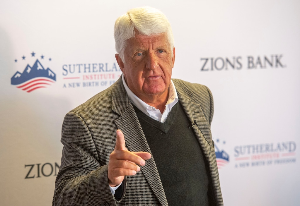(Rick Egan  |  The Salt Lake Tribune)     Rep. Rob Bishop talks to the Sutherland Institute about innovating education,Wednesday, Aug. 28, 2019.
