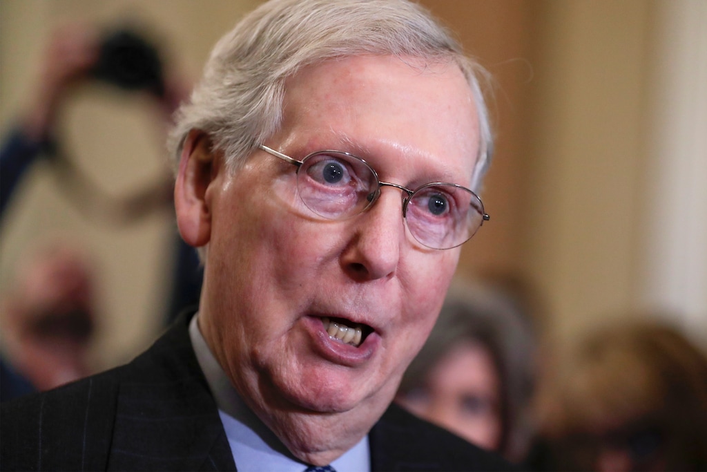 FILE - In this Jan. 29, 2019, file photo, Senate Majority Leader Mitch McConnell, R-Ky., speaks to reporters at the Capitol in Washington. One of the only jobs McConnell ever wanted was to be in the Senate. But the majority leader is steadily changing the way the chamber operates in pursuit of a greater prize: reshaping the judiciary.  (AP Photo/J. Scott Applewhite, File)