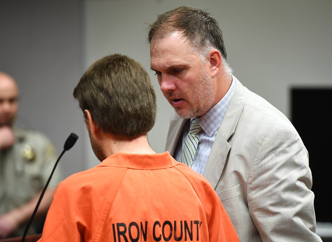 (James M. Dobson  |  Pool Photo)  The fifth district court takes Samuel Shaffer's guilty plea to felony rape of a child and felony child abuse at court in Cedar City, Wednesday, February 20, 2018.
