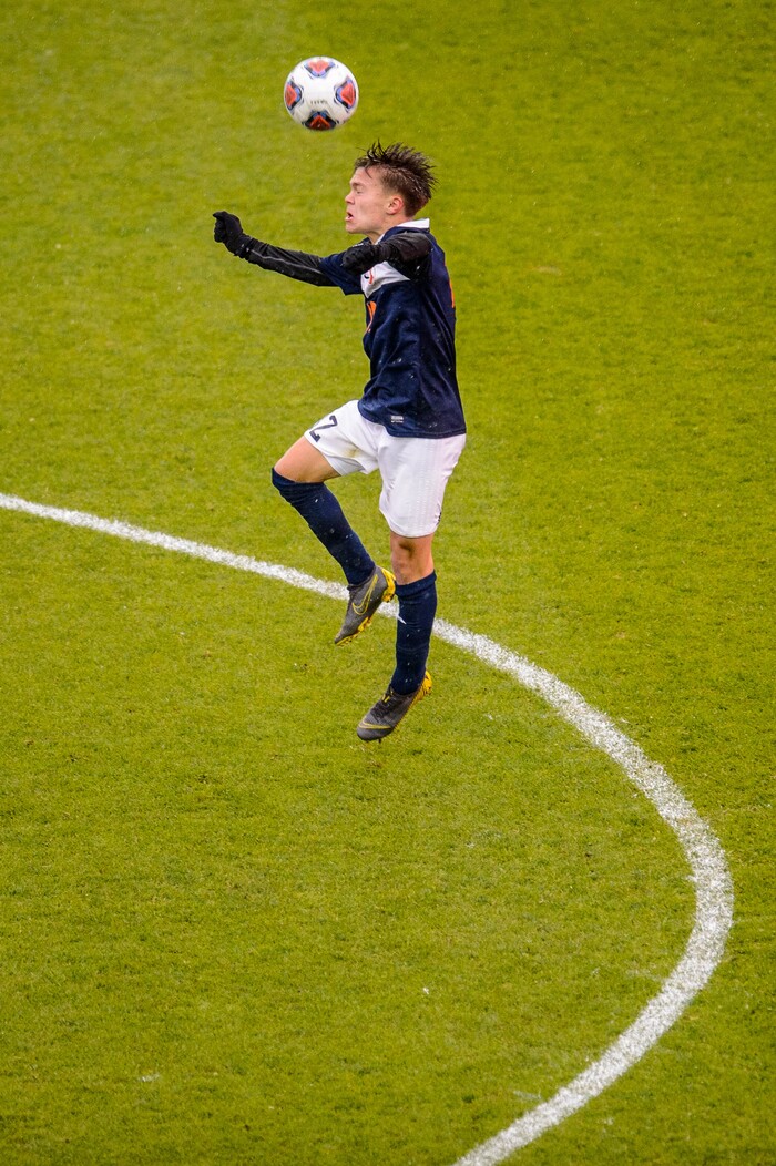 (Trent Nelson  |  The Salt Lake Tribune)  
Brighton's Cameron Neeley (12) as Brighton defeats Olympus High School 3-2 in overtime in the 5A boys state championship game at Rio Tinto Stadium in Sandy, Thursday May 23, 2019.