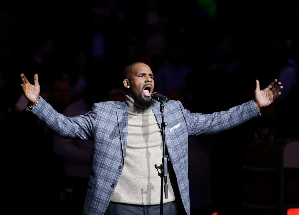 (Frank Franklin II | AP file photo) In this Nov. 17, 2015, file photo, musical artist R. Kelly performs the national anthem before an NBA basketball game between the Brooklyn Nets and the Atlanta Hawks in New York. For Grammy-nominated singer Joe, singing the hit song R. Kelly wrote and produced for him is out of the question. “I’ve stopped performing the song,” he said in a statement to The Associated Press, referring to “More & More,” a Top 20 R&B success released in 2003. “No music or intellectual property is worth being inconsiderate to the feelings or pain of others,” 45-year-old Joe continued.