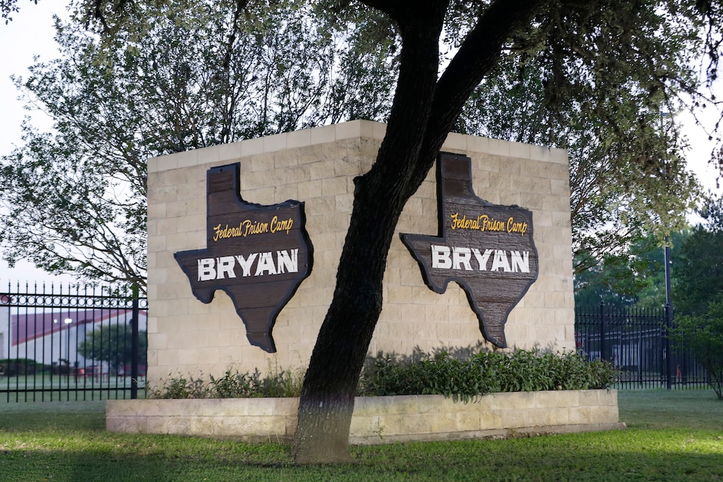(Michael Wyke | AP) Dawn breaks at the Federal Prison Camp Tuesday, May 30, 2023, in Bryan, Texas.