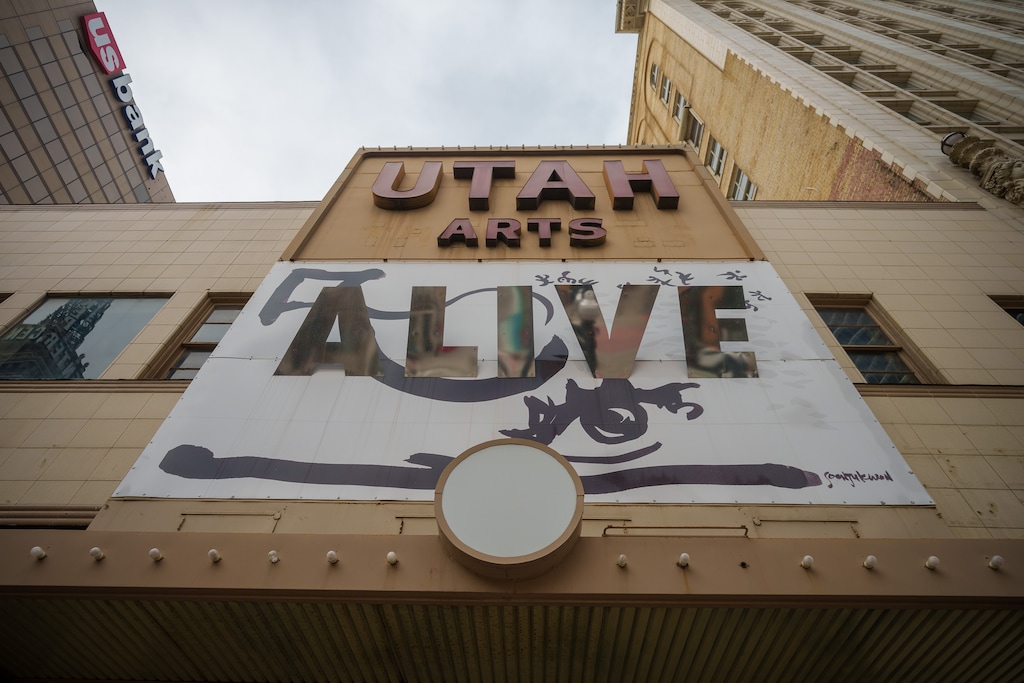 (Trent Nelson | The Salt Lake Tribune) The Main Street facade of the Utah Theater in downtown Salt Lake City, as seen on Tuesday, Nov. 30, 2021. Demolition of the venue could begin Tuesday.