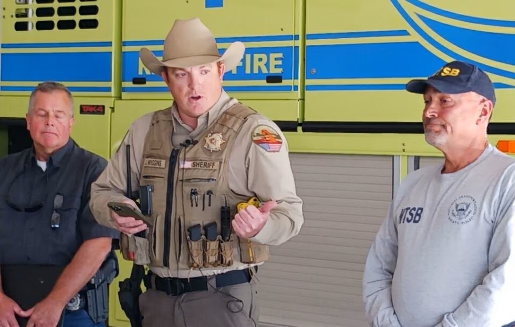 (The Times-Independent) Sheriff Jamison Wiggins holds a press conference at Canyonlands Regional Airport following a plane crash that killed four people in October 2023.