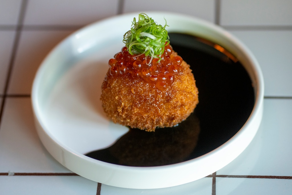 (Rick Egan | The Salt Lake Tribune) A Buffalo Burrata Arancini at  Junah restaurant on Jefferson St. in Salt Lake City's Central 9th district. Junah was named a semifinalist in the 2026 James Beard Awards, in the "Best New Restaurant" category. 