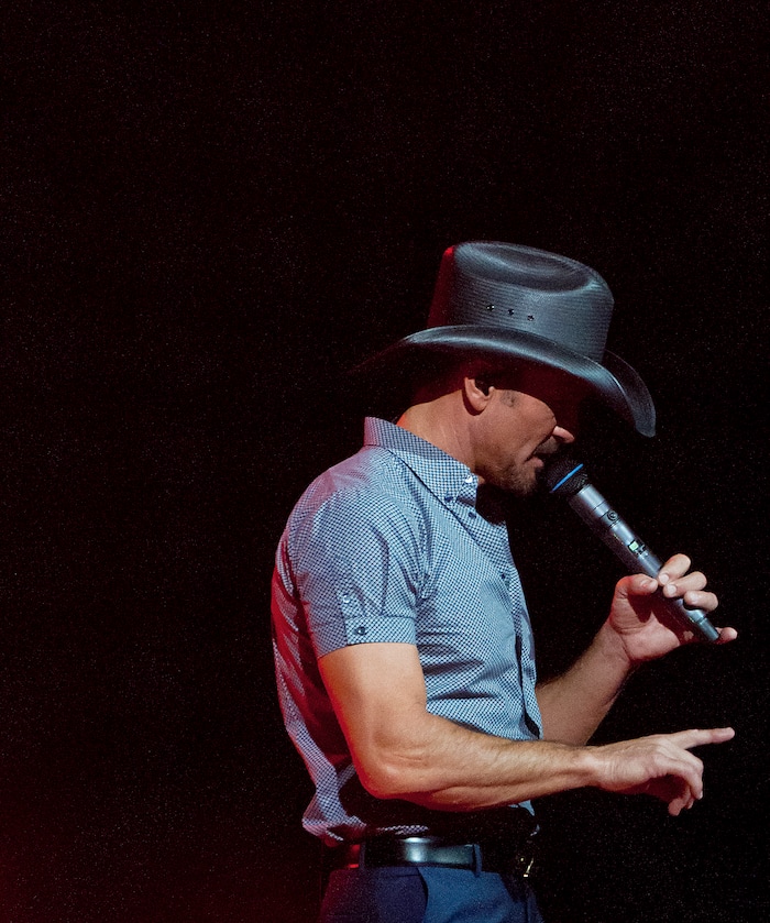 (Michael Mangum | Special to The Tribune) Tim McGraw performs Wednesday, Sept. 27, at Vivint Smart Home Arena in Salt Lake City.