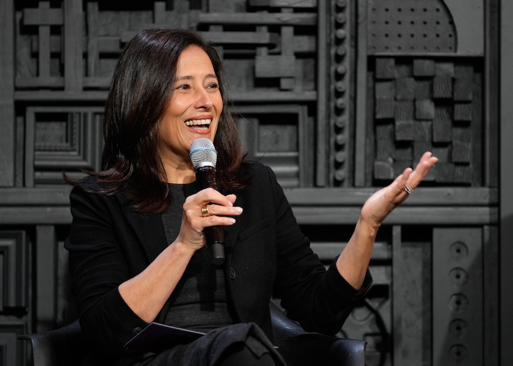 (Francisco Kjolseth  |  The Salt Lake Tribune) Joana Vicente, CEO of Sundance Institute, leads a conversation during the Sundance Scoop opening-day press conference at the Filmmaker Lodge in Park City on Thursday, Jan. 18, 2024. The institute announced on March 22, 2024, that Vicente will step down from her role as CEO.