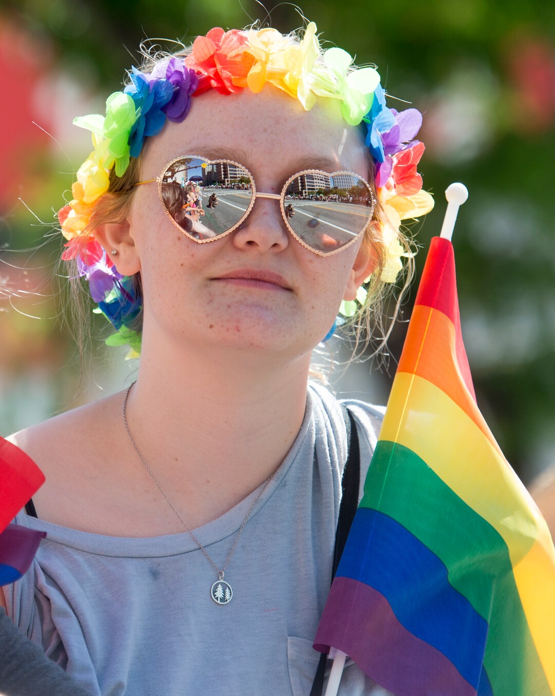 (Rick Egan  |  The Salt Lake Tribune)    Khara Doxey of Syracuse, watches the Utah Pride Parade, in Salt Lake City, Sunday, June 3, 2018.