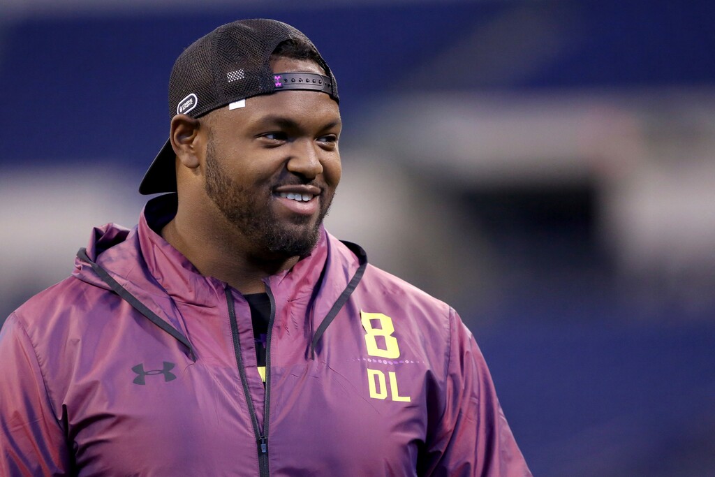(Gregory Payan | The Associated Press) Michigan defensive lineman Maurice Hurst is seen at the 2018 NFL Scouting Combine on Sunday, March 4, 2018, in Indianapolis.