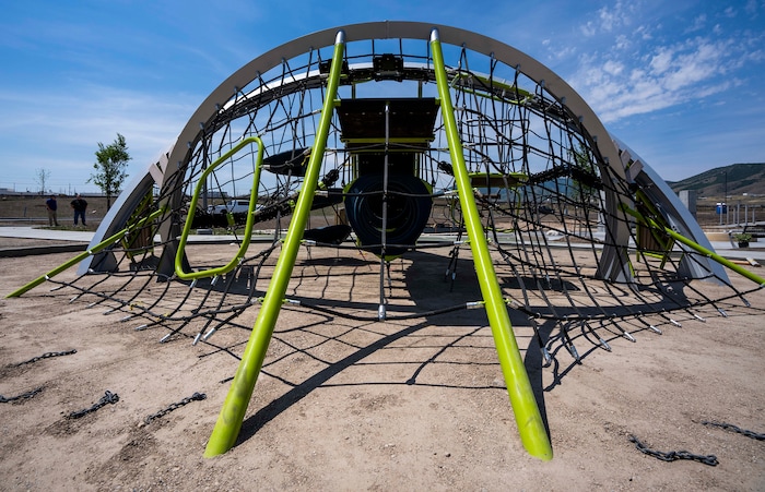 (Rick Egan | The Salt Lake Tribune) The playground at Magna Regional Park, is under construction but set to open in Mid August, Thursday, June 17, 2021.